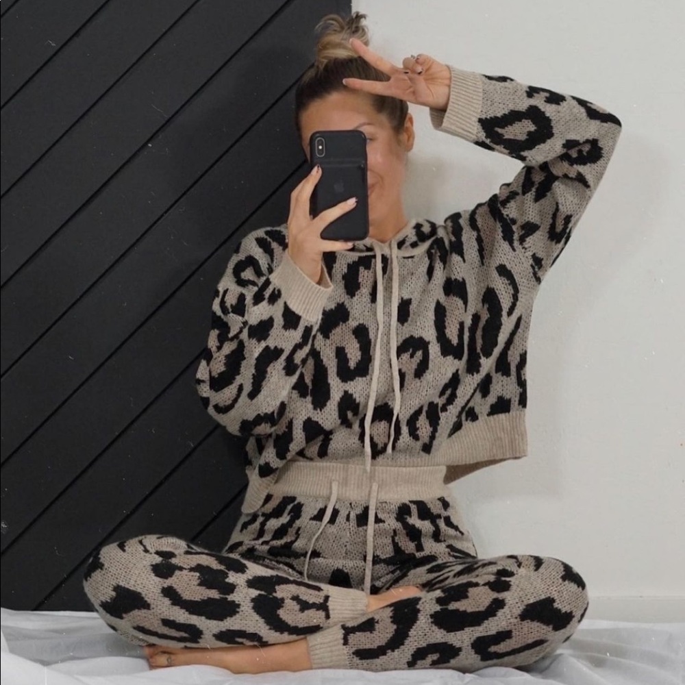 Leopard Print Sweater Set